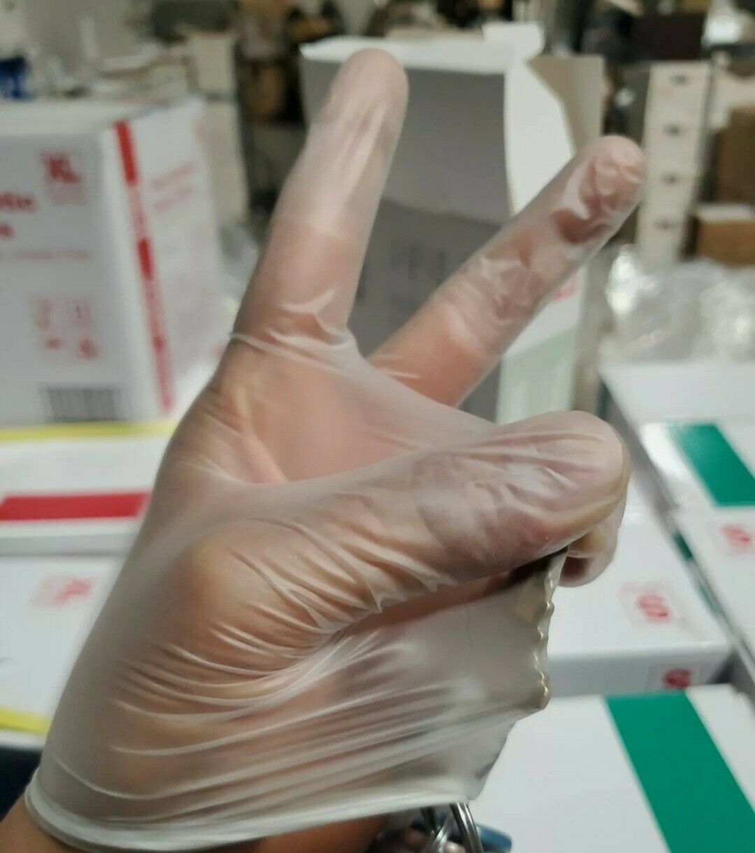 1000 ct Medium Exam Vinyl Gloves, Clear, Powder Free NON Latex Gloves