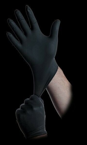 Black Lightning Powder & Latex Free Nitrile Gloves 6mil thick Large, 1000pcs