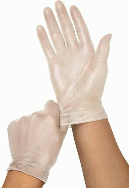 1000 ct Medium Exam Vinyl Gloves, Clear, Powder Free NON Latex Gloves