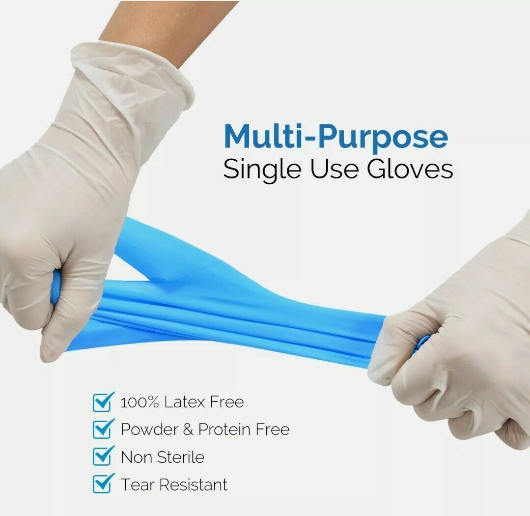 1000Pcs Disposable Synmax Vinyl Exam Gloves Latex-Free & Powder-Free -Medium