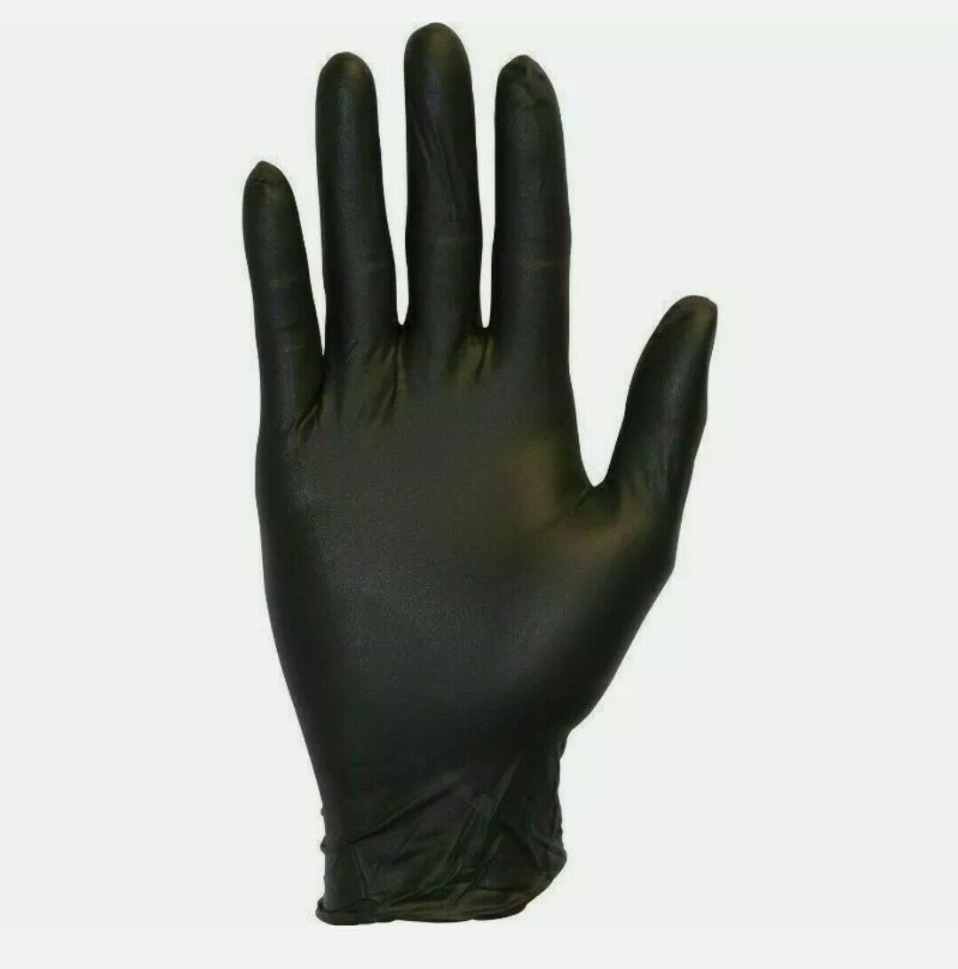 4 Mil Nitrile Gloves Powder Free Black Nitrile - Medium 1000 Pcs, Fast Free Ship
